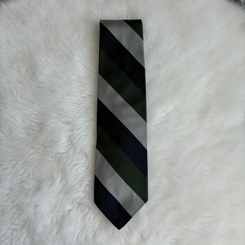 Robert‎ Talbott Spencers of Montana Silk Tie Vintage Blue Green Grey Stripe
